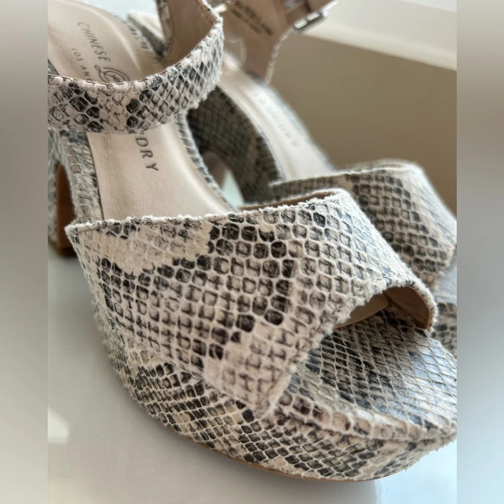 Chinese Laundry Snake Print Platform Heels